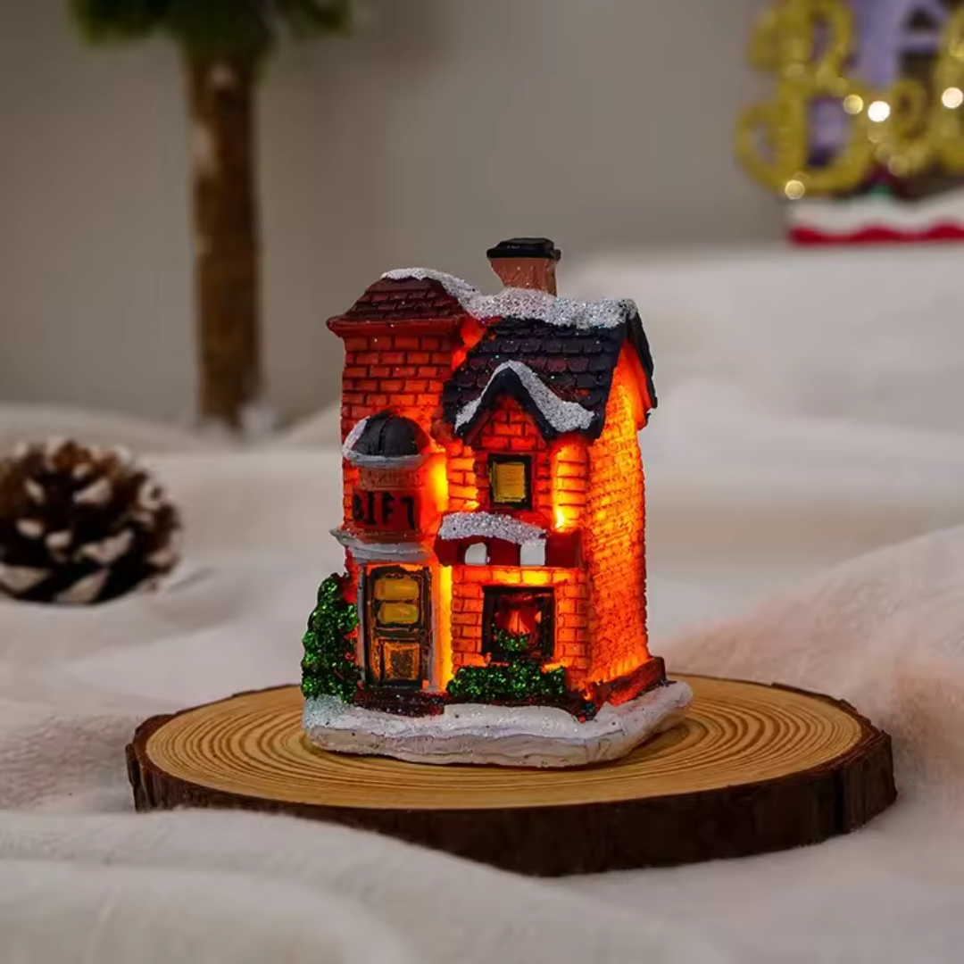 Christmas LED Village Houses – Mini Resin Light Collection (6 Styles)