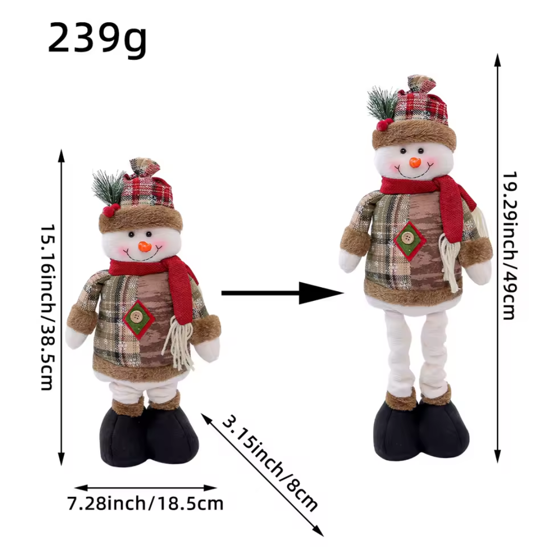 Adjustable Christmas Plush Figures β Santa, Snowman, Reindeer or Full Set (40β60 cm) | Festive Home Decor Dolls
