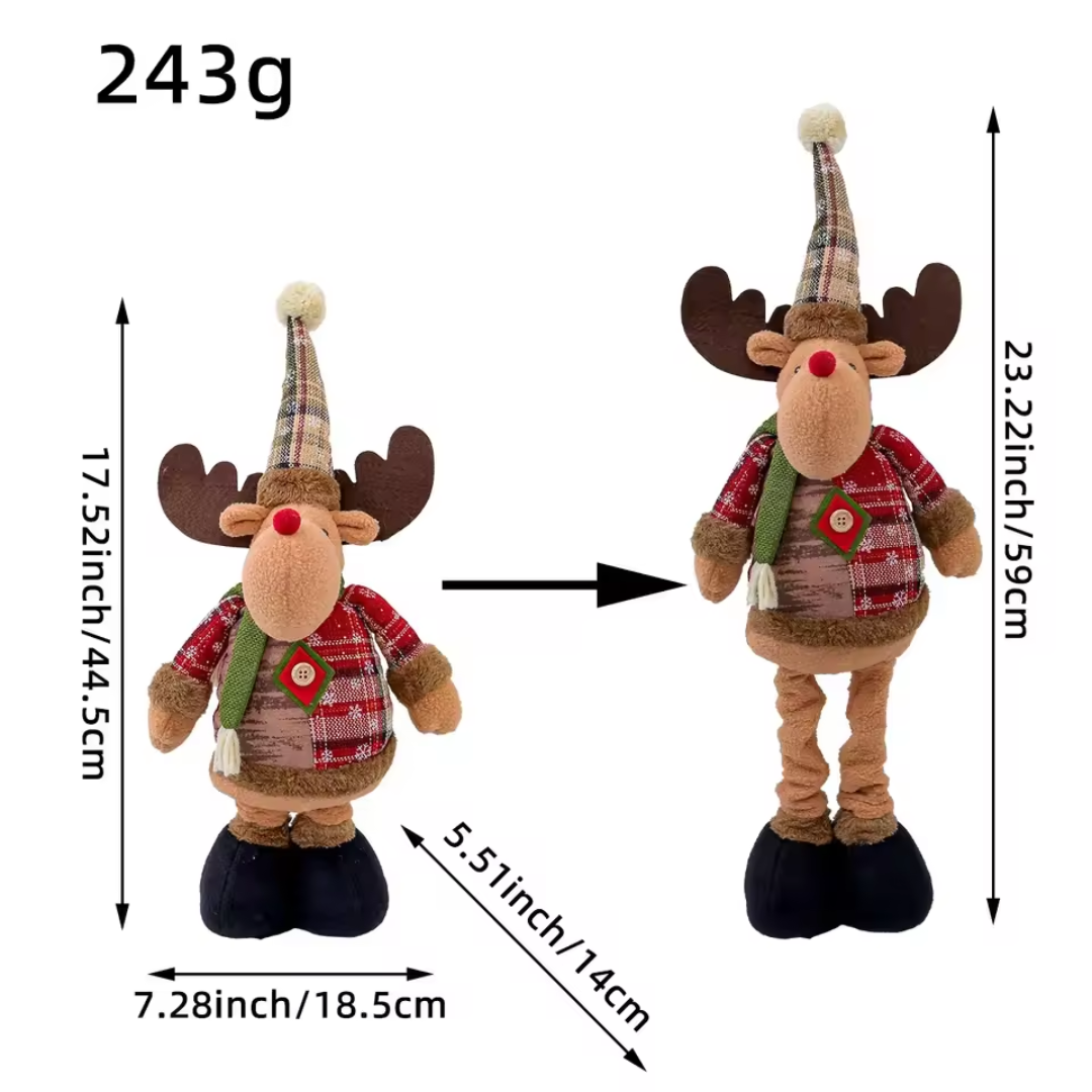 Adjustable Christmas Plush Figures β Santa, Snowman, Reindeer or Full Set (40β60 cm) | Festive Home Decor Dolls