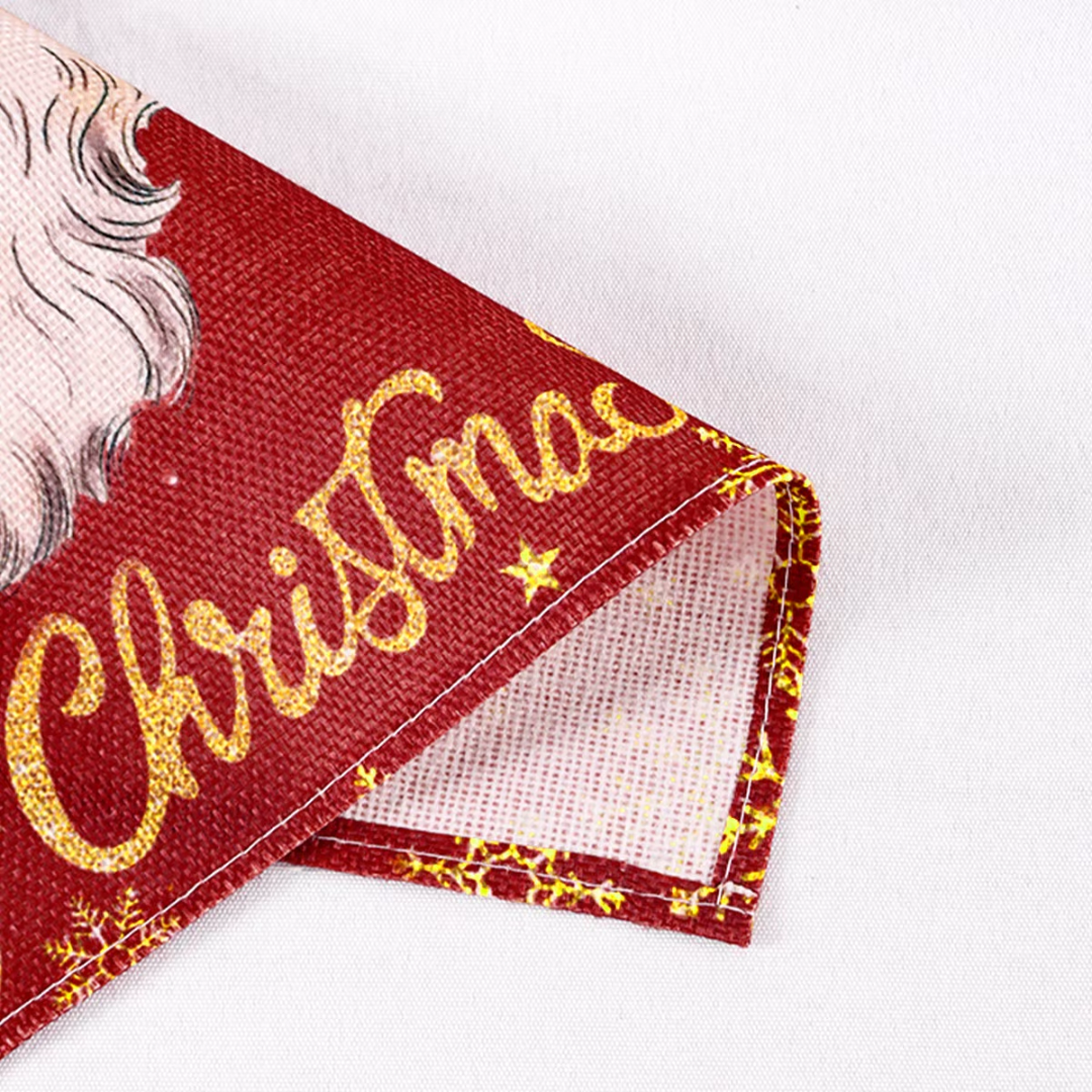 Christmas Linen Placemats Set (4 Pieces) – Merry Christmas Collection