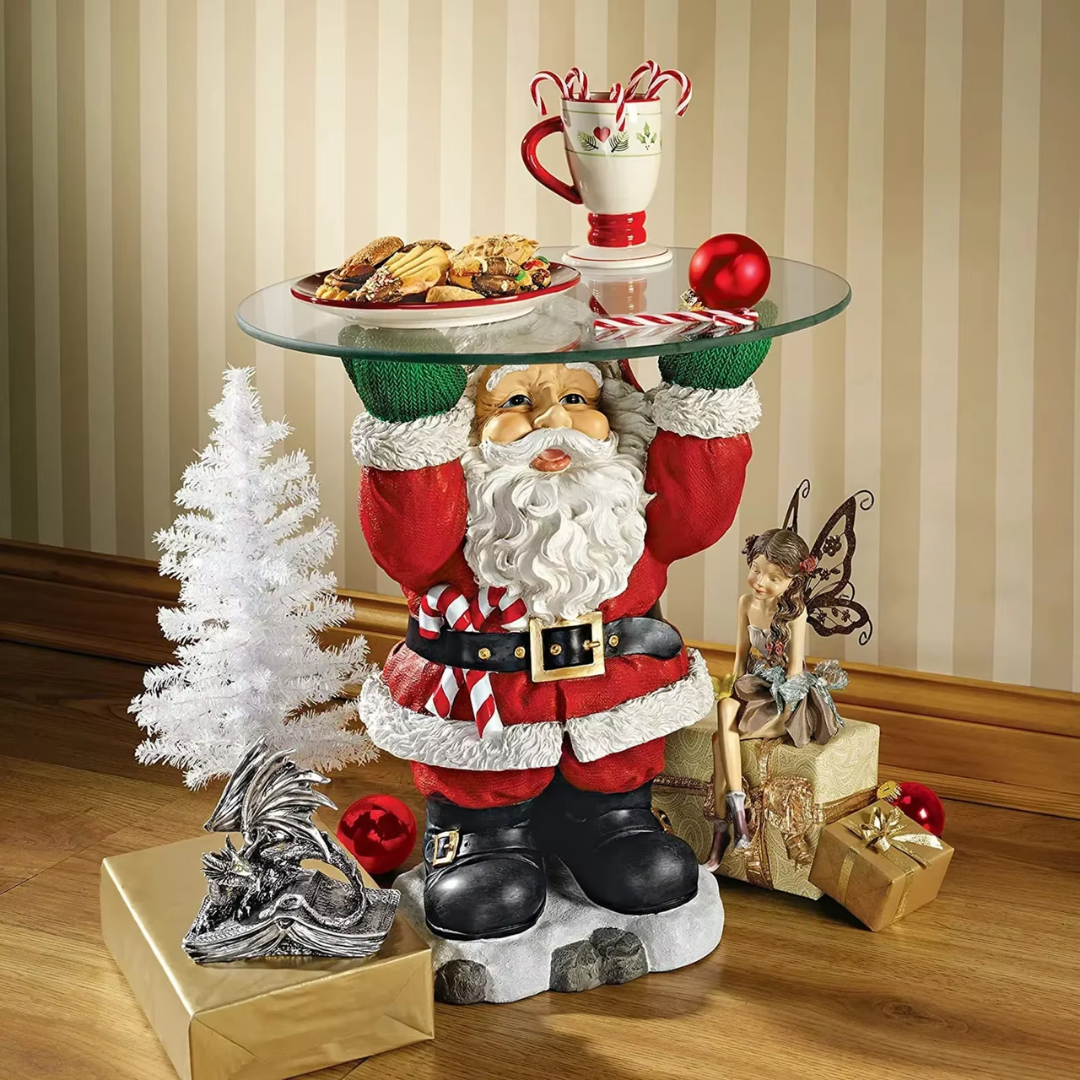 Santa Snack Holder Statue – Resin Christmas Treats Tray