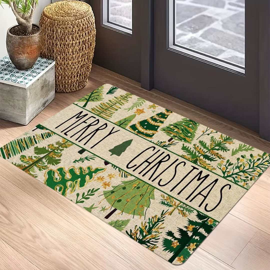Christmas Welcome Doormat Collection – Non-Slip Flannel Entry Rugs