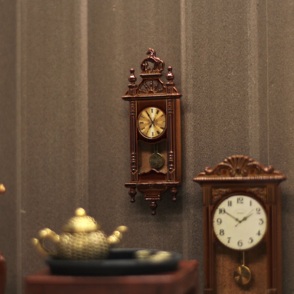 Wall Clock 1:12 Miniature Alarm Clock Decoration DIY Craft Minihouse Accessories