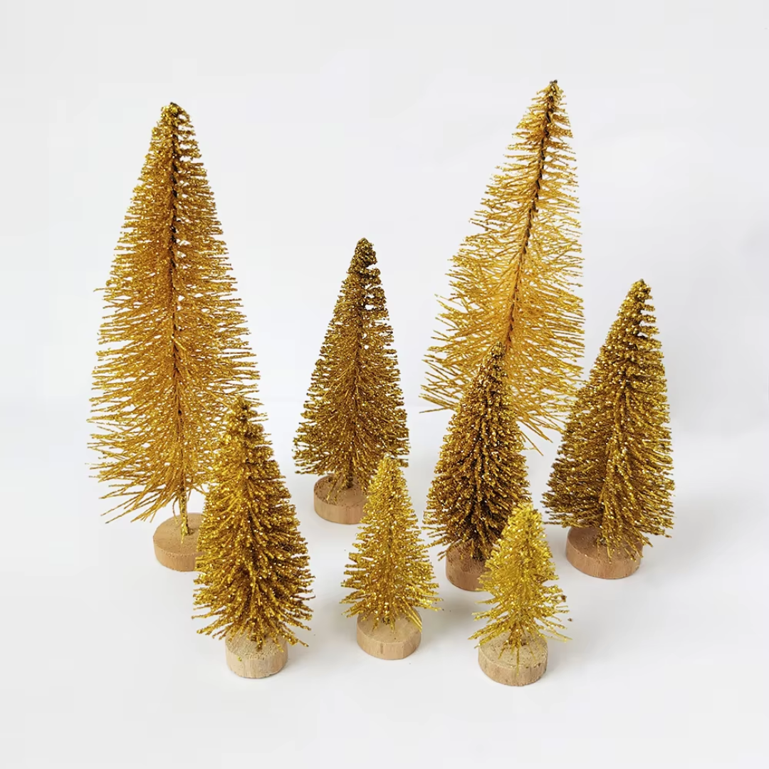 Mini Frosted Christmas Trees β 8-Piece Set | Tabletop Holiday Decor