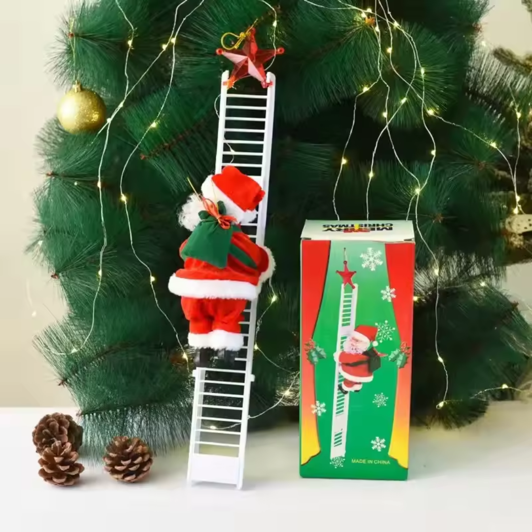 Electric Climbing Santa with Music & LED Lights β Christmas Tree Ornament