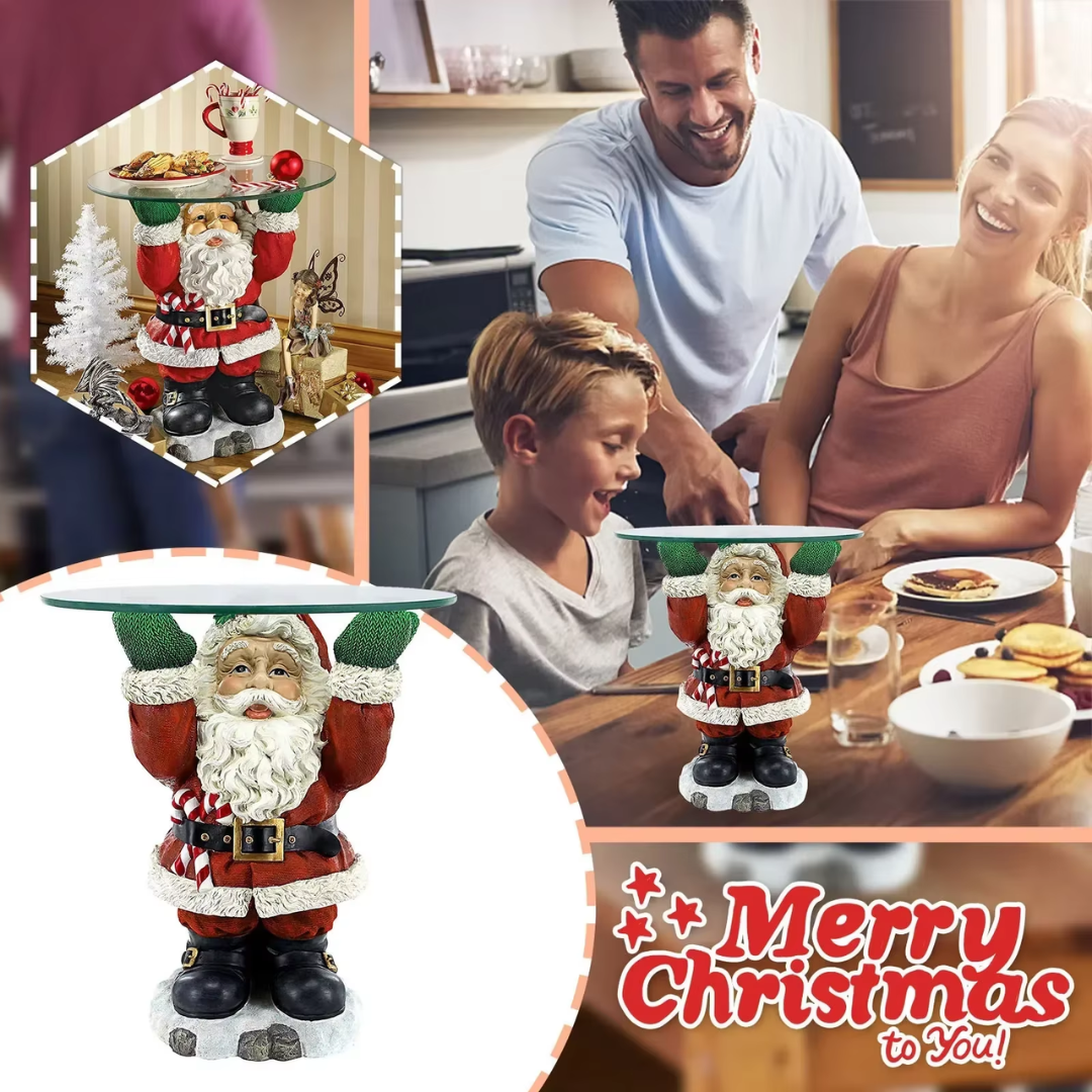 Santa Snack Holder Statue – Resin Christmas Treats Tray