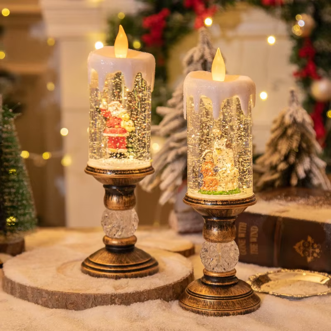 LED Christmas Candle Light – Sparkling Crystal Waterfall Edition