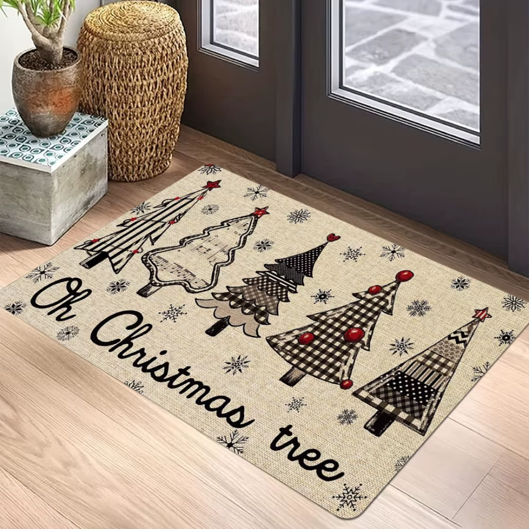 Christmas Welcome Doormat Collection – Non-Slip Flannel Entry Rugs
