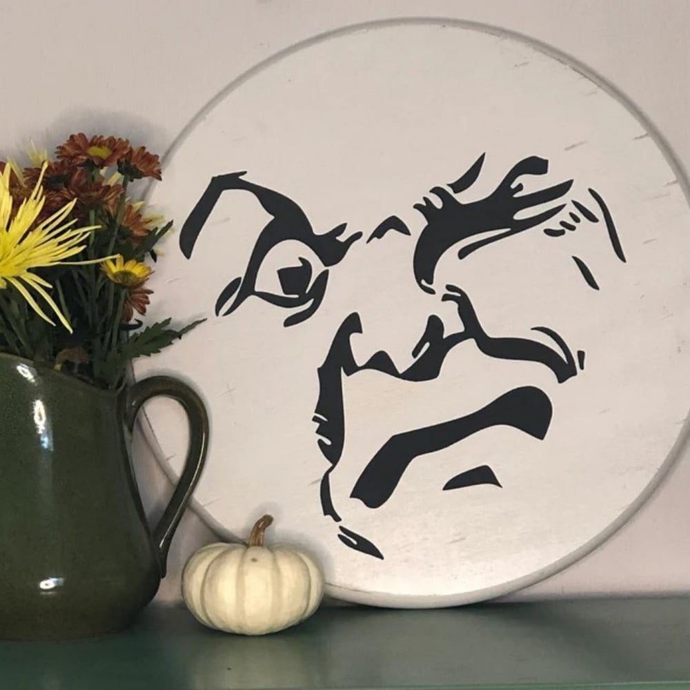 Vintage Man in the Moon Wood Sign