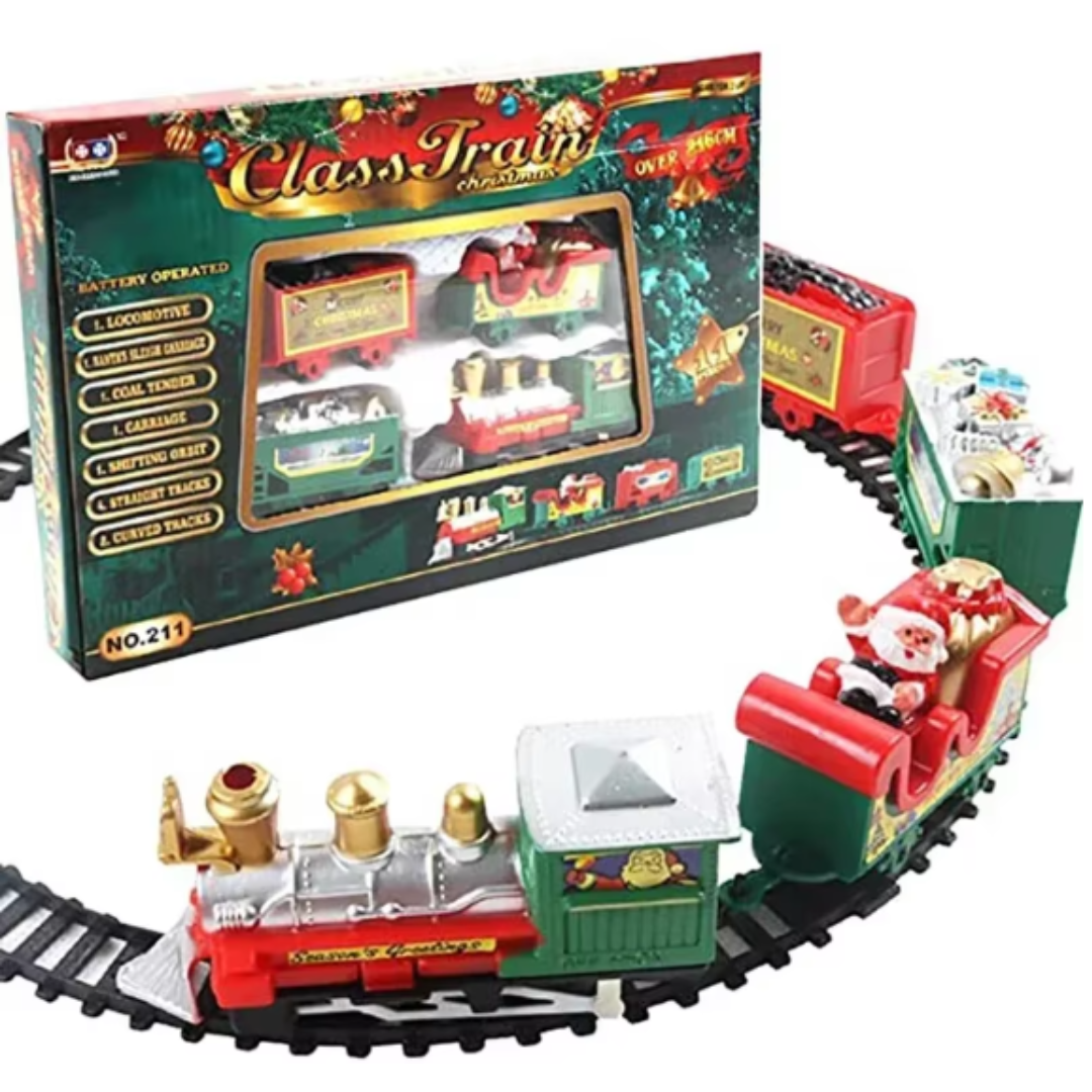 Classic Christmas Electric Train Set for Tree β Battery-Powered Track (216 cm) | Holiday Decoration & Kids Toy
