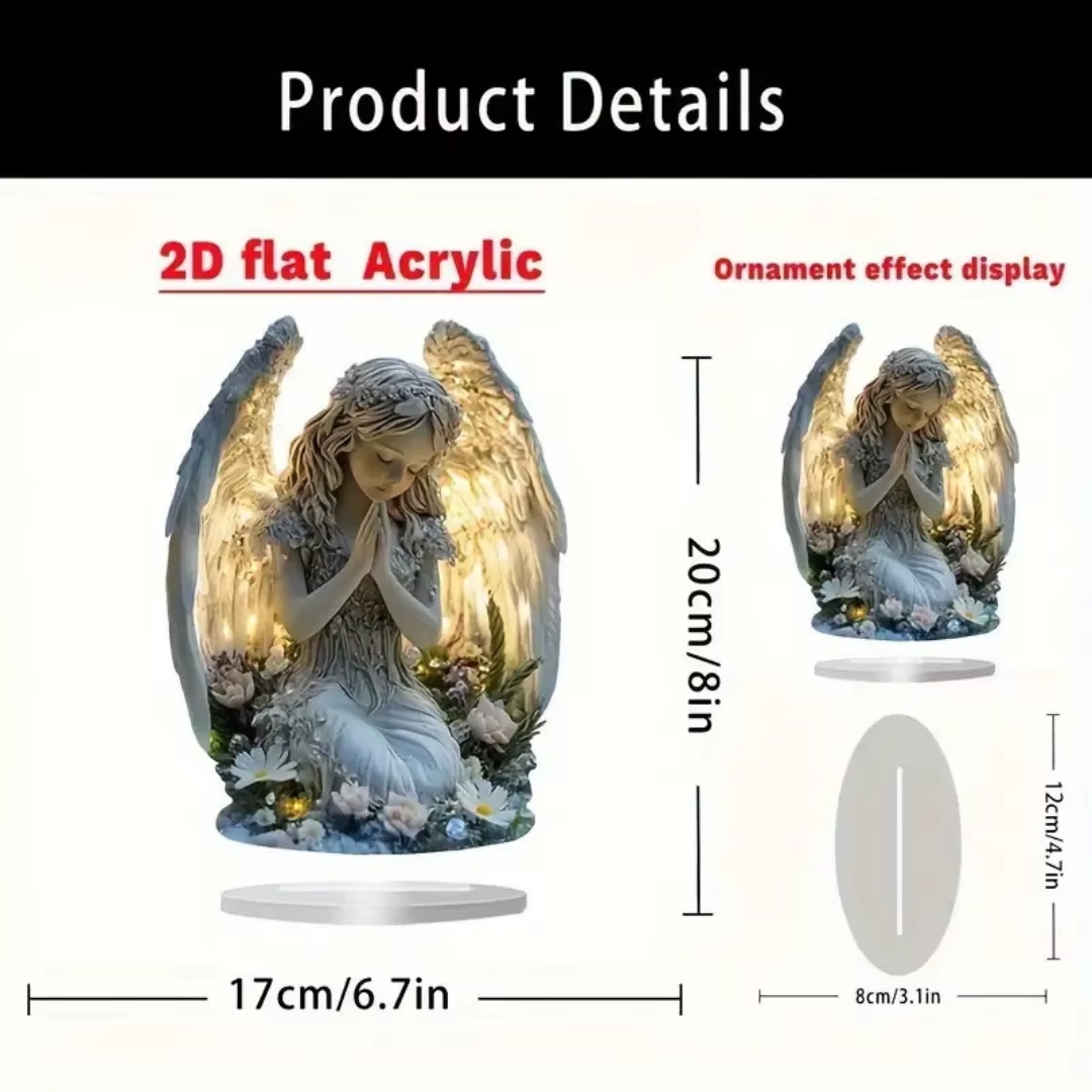 Radiant Praying Angel Light β Acrylic Luminous Decor for Peaceful Homes