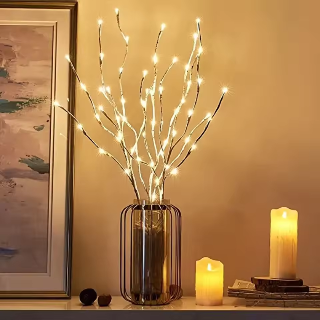Christmas Birch LED Branch Light – Warm White Battery-Operated Decorative Tree (72cm)