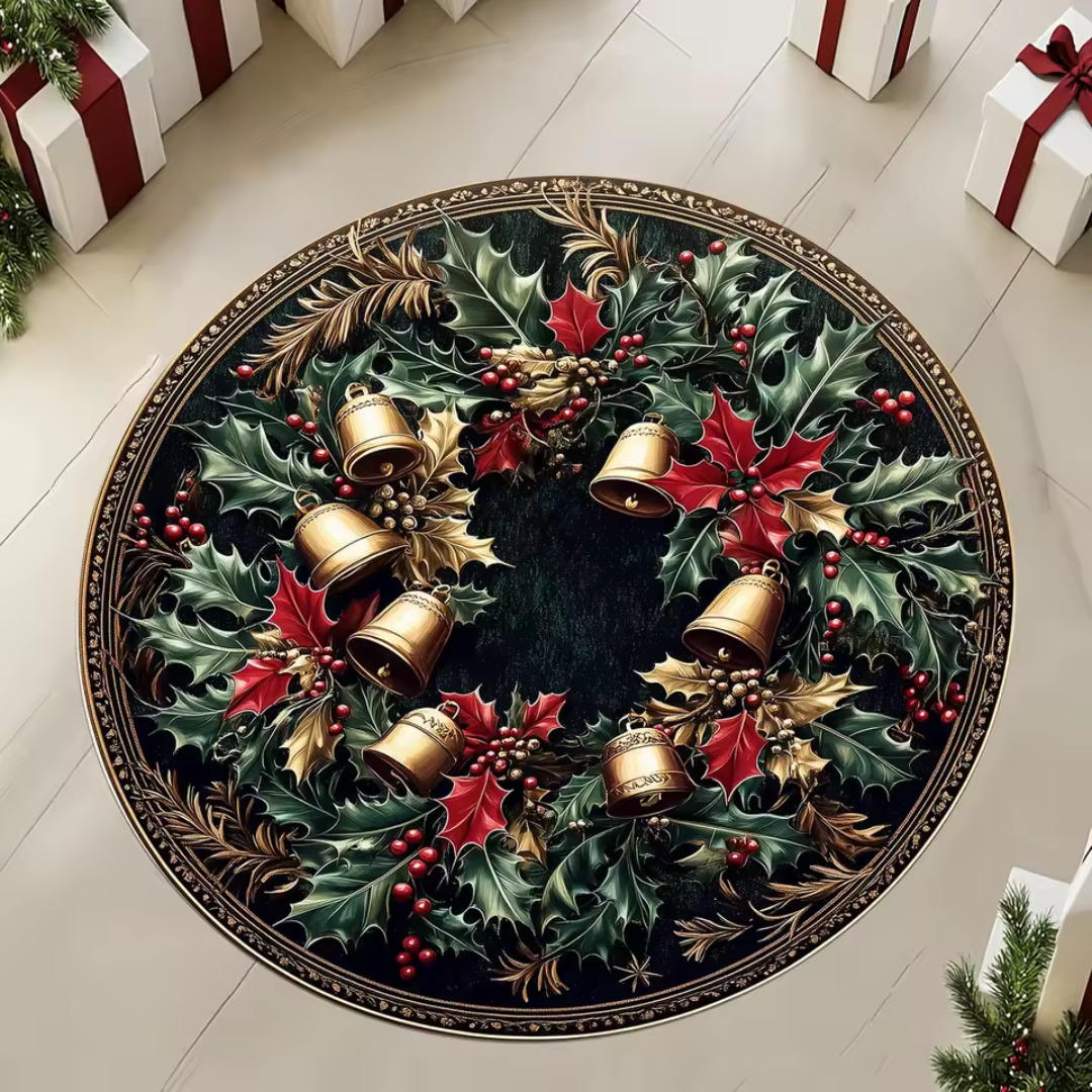 Christmas Round Rug β Festive Snowflake & Tree Collection