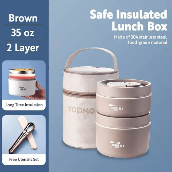 PORTABLE INSULATED LUNCH CONTAINER SET