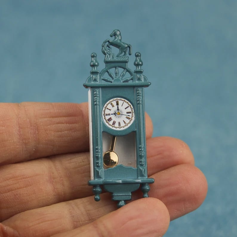Wall Clock 1:12 Miniature Alarm Clock Decoration DIY Craft Minihouse Accessories