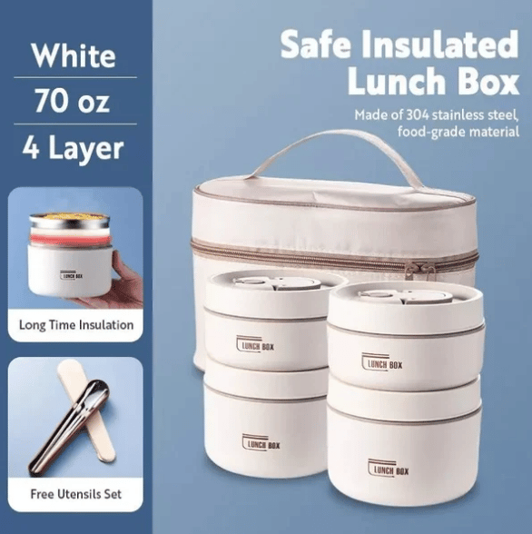 PORTABLE INSULATED LUNCH CONTAINER SET