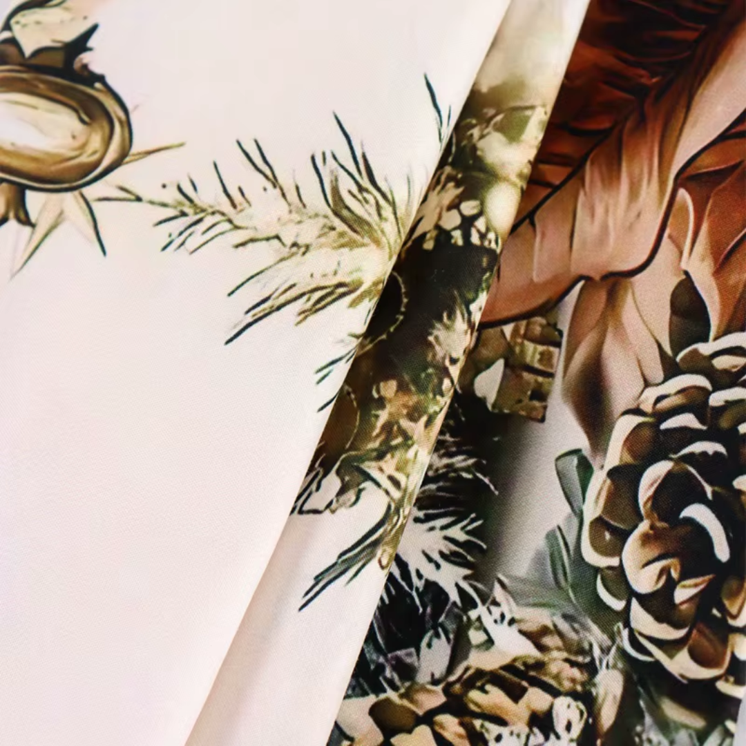 Vintage Christmas Cushion Covers Set (4 Pieces) – Golden Holiday Pillow Collection