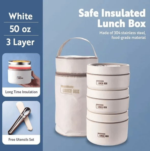 PORTABLE INSULATED LUNCH CONTAINER SET