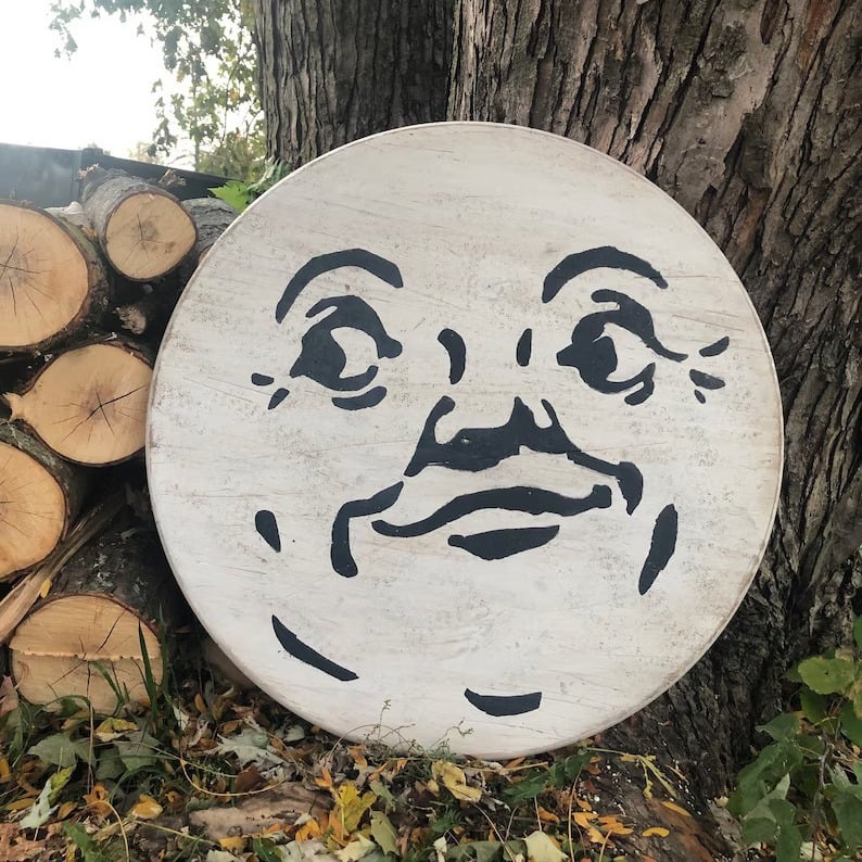Vintage Man in the Moon Wood Sign