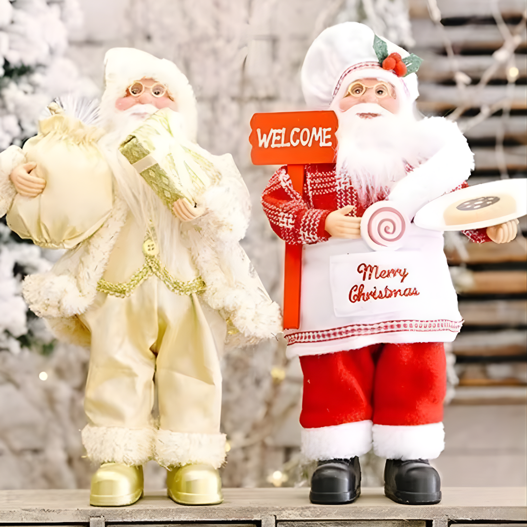 Classic Standing Santa Claus Decoration – Festive Christmas Figurine for Home Holiday Decor