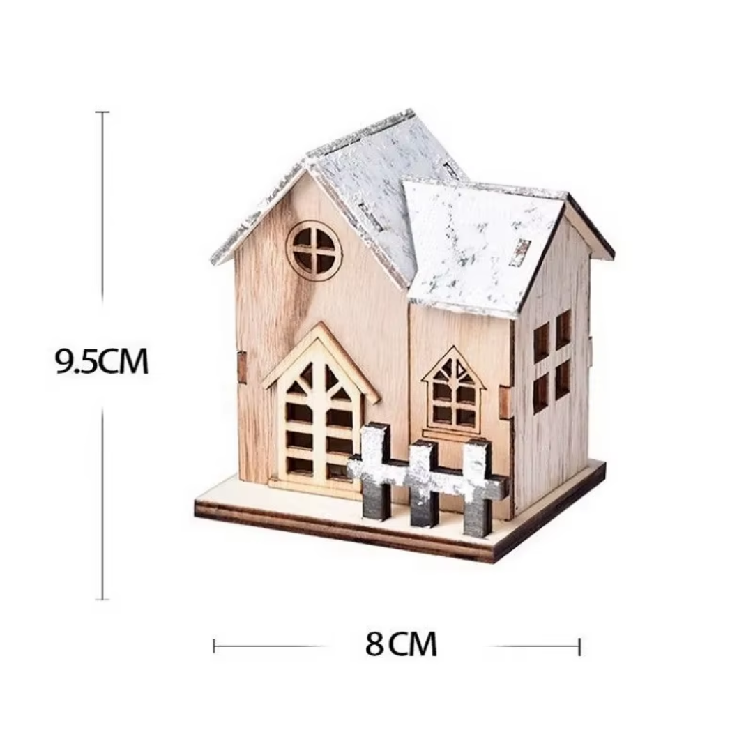 Wooden LED Christmas Houses Set (3 Pieces) – Nordic Village Light Décor