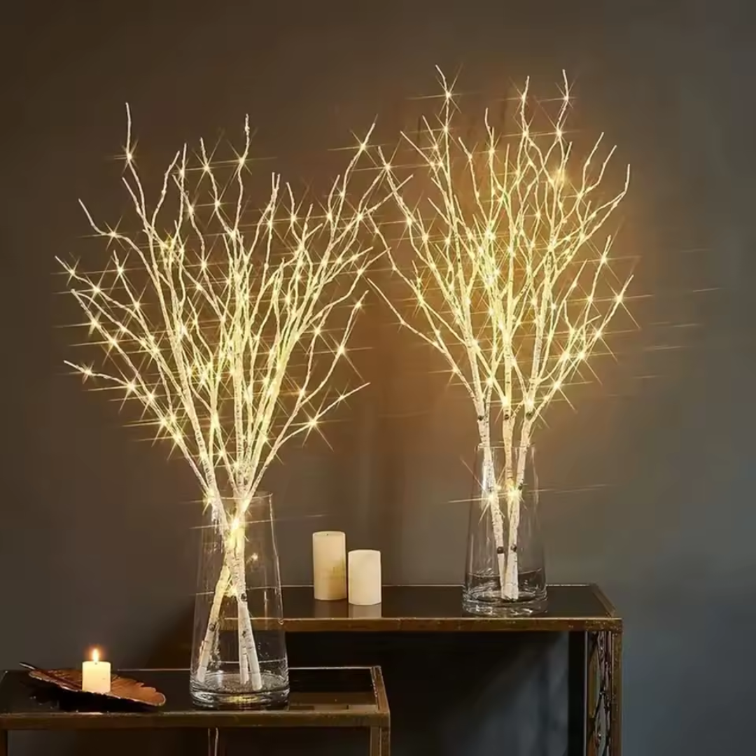 Christmas Birch LED Branch Light – Warm White Battery-Operated Decorative Tree (72cm)
