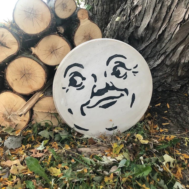 Vintage Man in the Moon Wood Sign