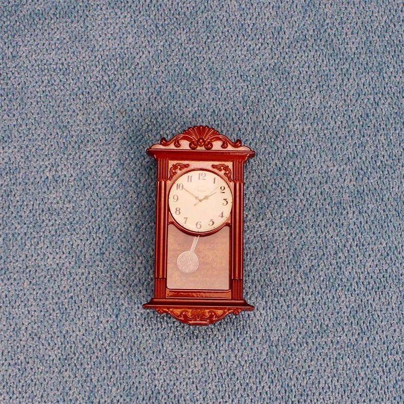 Wall Clock 1:12 Miniature Alarm Clock Decoration DIY Craft Minihouse Accessories