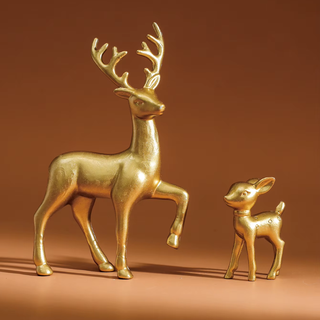 Reindeer Figurine Set (2 Pieces) – Modern Nordic Christmas Décor