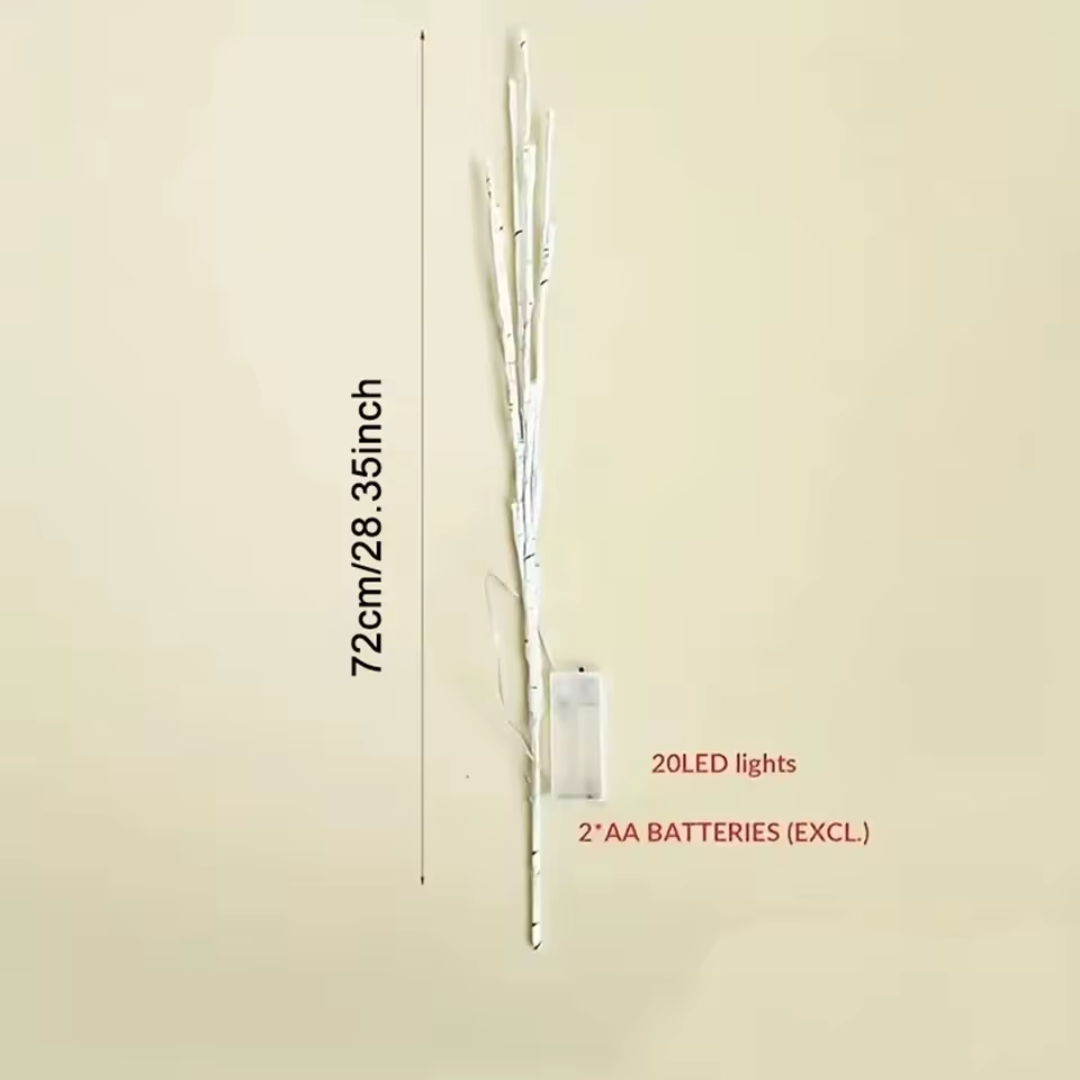 Christmas Birch LED Branch Light – Warm White Battery-Operated Decorative Tree (72cm)