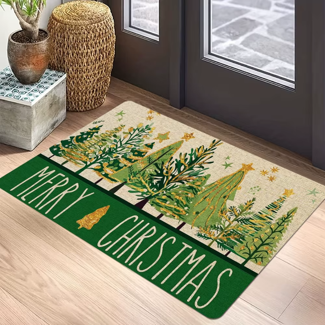 Christmas Welcome Doormat Collection – Non-Slip Flannel Entry Rugs