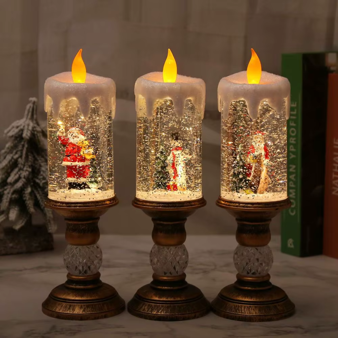 LED Christmas Candle Light – Sparkling Crystal Waterfall Edition