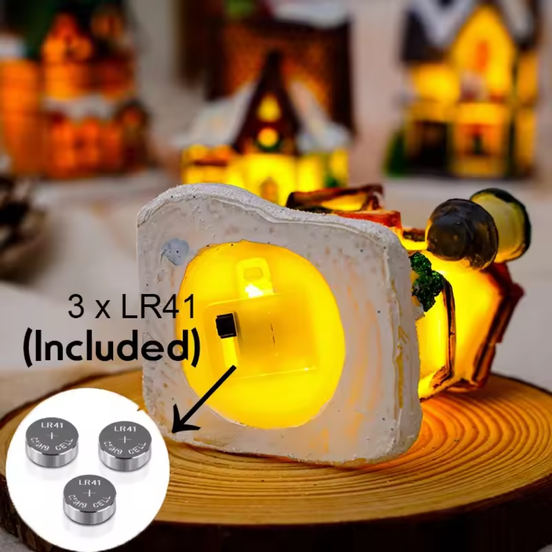 Christmas LED Village Houses – Mini Resin Light Collection (6 Styles)