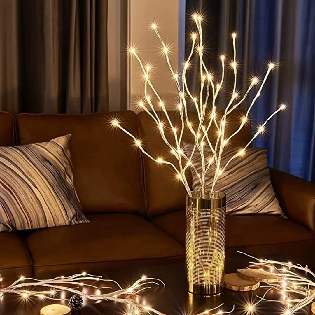 Christmas Birch LED Branch Light – Warm White Battery-Operated Decorative Tree (72cm)
