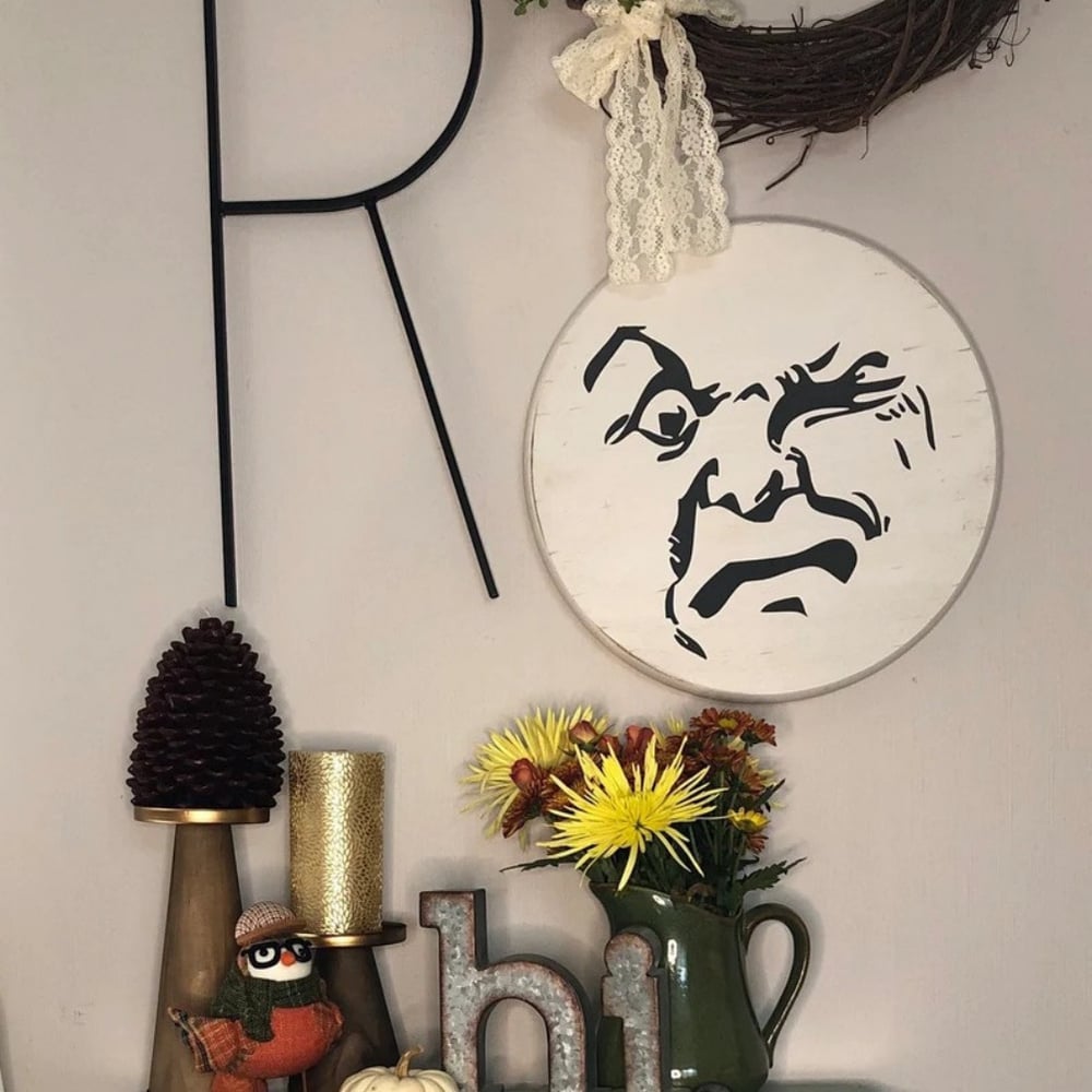 Vintage Man in the Moon Wood Sign