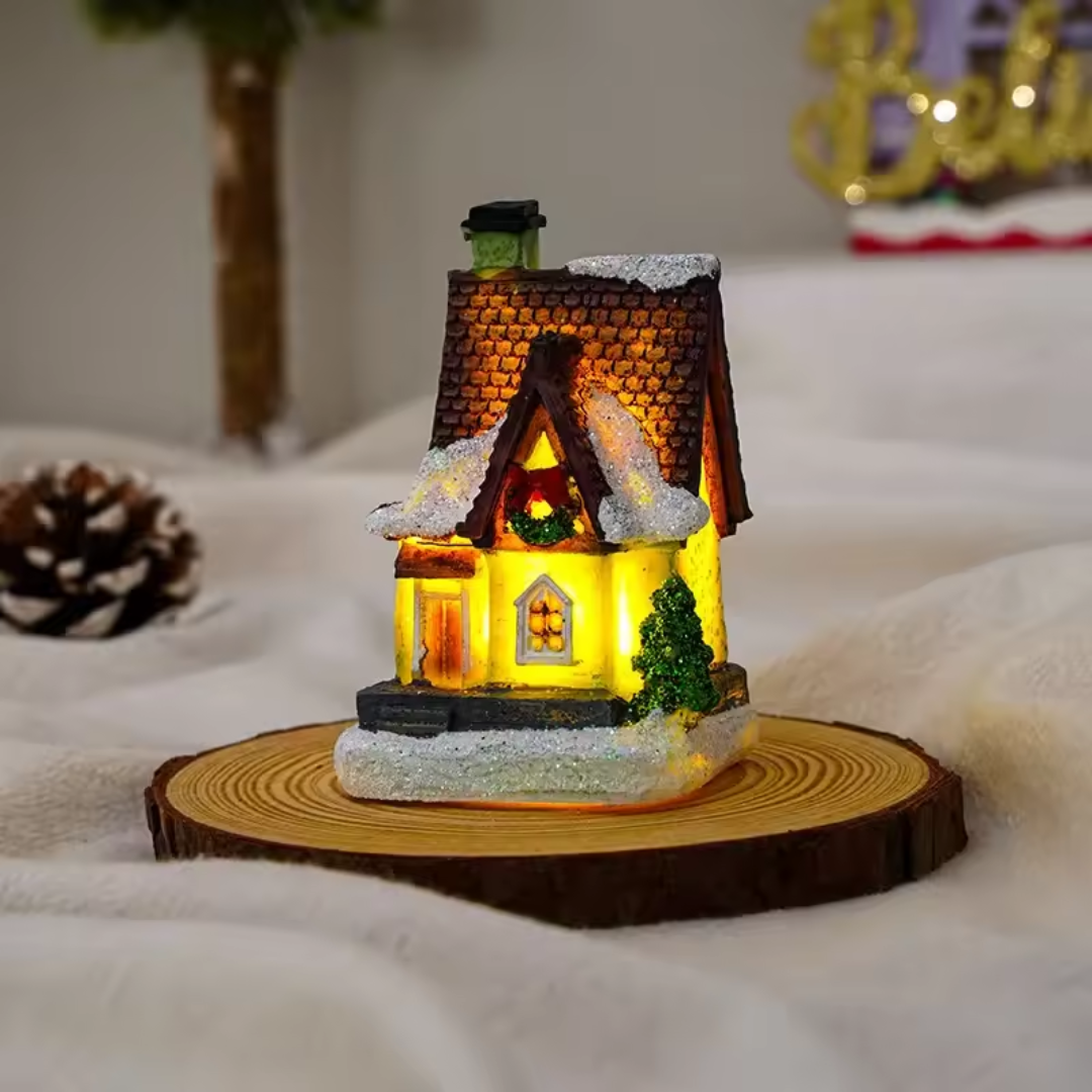 Christmas LED Village Houses – Mini Resin Light Collection (6 Styles)