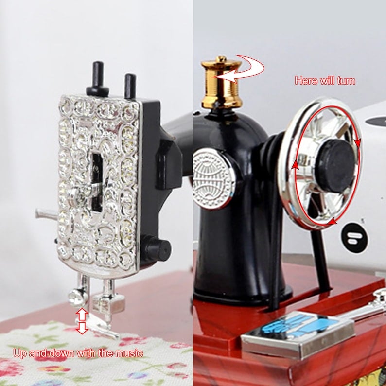 Vintage Sewing Machine Music Box